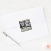 Bretondorp onder sneeuw, 1894 vierkante sticker (Envelop)