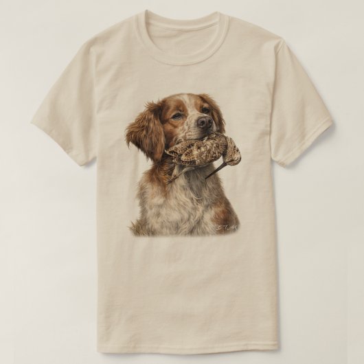 Bretonse Spaniel, Passie voor Vogels T-shirt (Design voorkant)