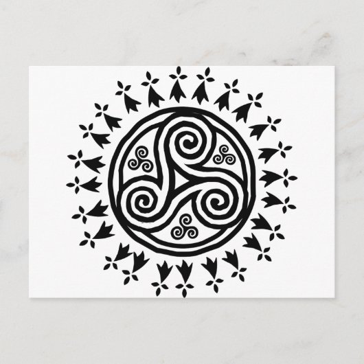 Bretonse triskel en hermijnen briefkaart (Voorkant)