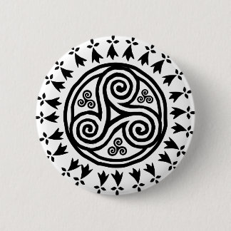 Bretonse triskel en hermijnen ronde button 5,7 cm