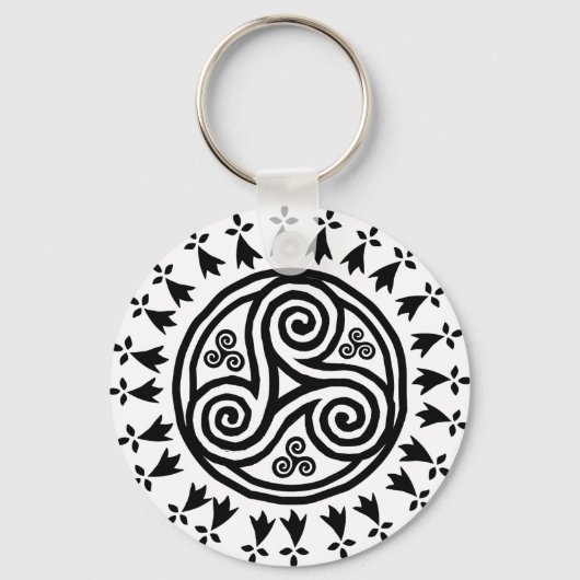 Bretonse triskel en hermijnen sleutelhanger (Voorkant)