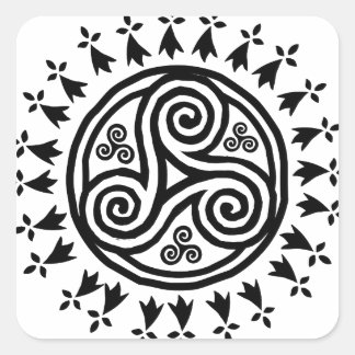Bretonse triskel en hermijnen vierkante sticker