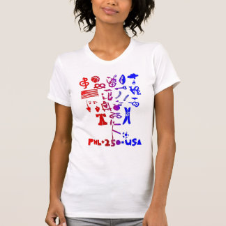 BRETT BENDER SEMIQUINCENTENIAL ROOD WIT & BLAUW T-SHIRT