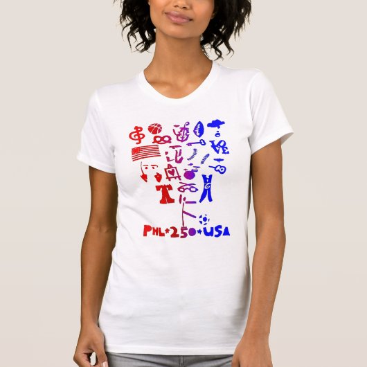 BRETT BENDER SEMIQUINCENTENIAL ROOD WIT & BLAUW T-SHIRT (Voorkant)