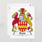 Brett Family Crest Briefkaart (Voorkant / Achterkant)