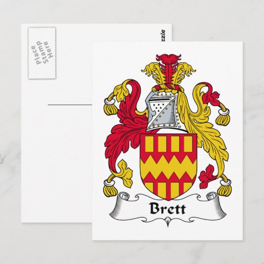 Brett Family Crest Briefkaart (Voorkant / Achterkant)