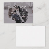 Brettany Modern Photo Script Wedding Website RSVP Informatiekaartje (Voorkant / Achterkant)