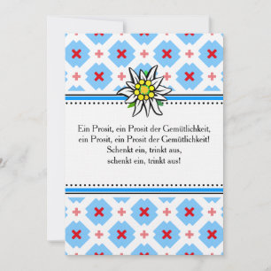 Brettchen Oktoberfest Einladung blau rot Kaart