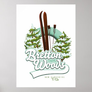 Bretton Bossen New Hampshire ski logo Poster