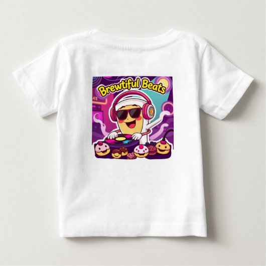 Bretwful Beats - DJ Coffee Cup Cartoon Sticker (Achterkant)