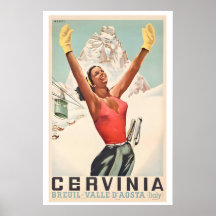 Breuil-Cervinia Aosta Valley Italië Vintage Ski
