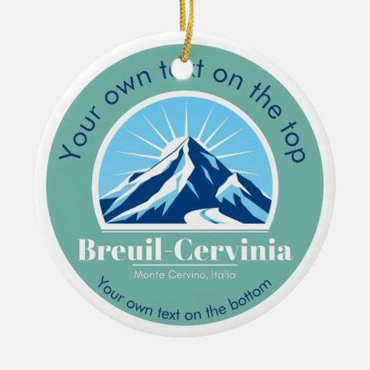 Breuil-Cervinia Italië skigebied Kerstmis Keramisch Ornament (Voorkant)