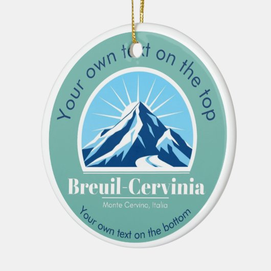 Breuil-Cervinia Italië skigebied Kerstmis Keramisch Ornament (Links)