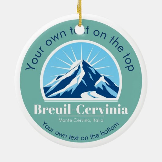 Breuil-Cervinia Italië skigebied Kerstmis Keramisch Ornament (Achterkant)