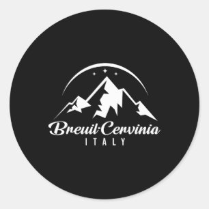 Breuil-cervinia Italië Skigebied Snowboardi Ronde Sticker