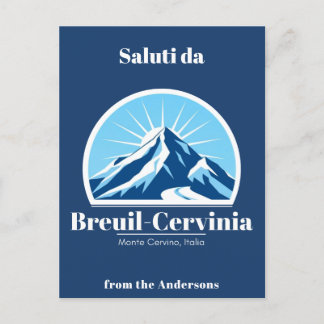 Breuil-Cervinia Monte Cervino Italië ski-feestdage Briefkaart