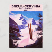 Breuil-Cervinia, Valle d'Aosta, italië,ski-poster Briefkaart (Voorkant)