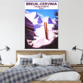Breuil-Cervinia, Valle d'Aosta, italië,ski-poster Canvas Afdruk (Insitu (Slaapkamer))