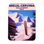 Breuil-Cervinia, Valle d'Aosta, italië,ski-poster Magneet (Verticaal)