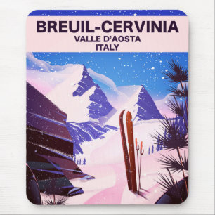 Breuil-Cervinia, Valle d'Aosta, italië,ski-poster Muismat