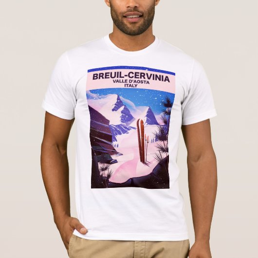 Breuil-Cervinia, Valle d'Aosta, italië,ski-poster T-shirt (Voorkant)
