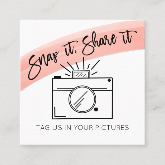 Breuk het deelt de Waterverf Sociale Media van de  Vierkante Visitekaartje (Voorkant)