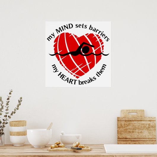 Breukbarrières zwemmen Poster (Keuken)