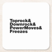 Breukbewegingen (Breakdansen) Kartonnen Onderzetters (Voorkant)