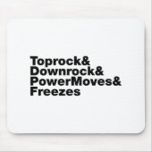 Breukbewegingen (Breakdansen) Muismat (Voorkant)