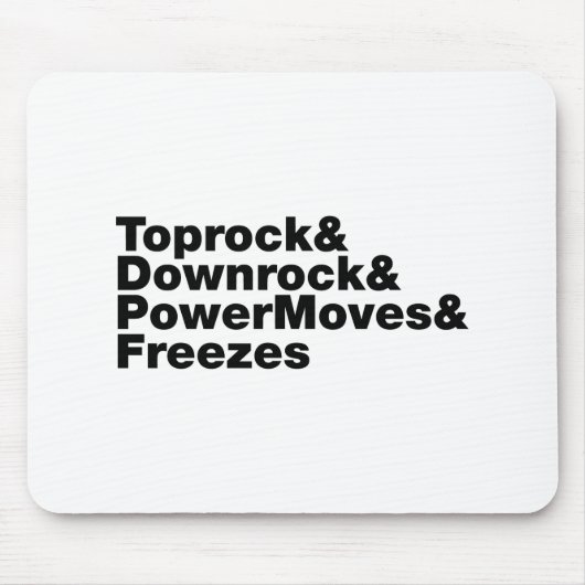 Breukbewegingen (Breakdansen) Muismat (Voorkant)