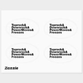 Breukbewegingen (Breakdansen) Ovale Sticker (Vel)