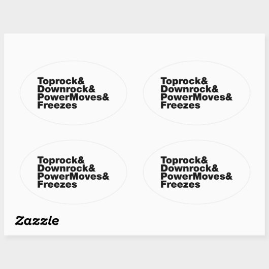 Breukbewegingen (Breakdansen) Ovale Sticker (Vel)