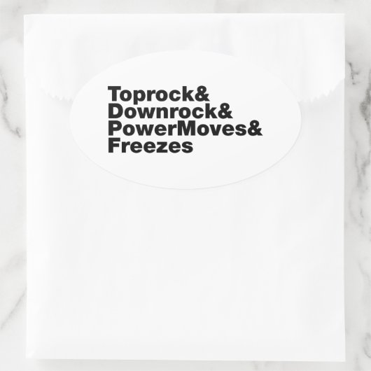 Breukbewegingen (Breakdansen) Ovale Sticker (Tas)