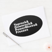 Breukbewegingen (Breakdansen) Ovale Sticker (Envelop)