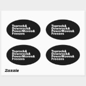 Breukbewegingen (Breakdansen) Ovale Sticker (Vel)