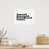 Breukbewegingen (Breakdansen) Poster (Keuken)