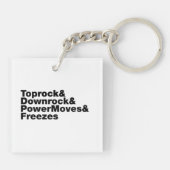 Breukbewegingen (Breakdansen) Sleutelhanger (Achterkant)