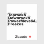 Breukbewegingen (Breakdansen) Sticker (Vel)