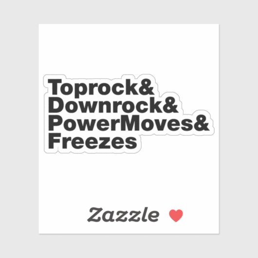 Breukbewegingen (Breakdansen) Sticker (Vel)