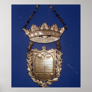 Breukbord of schild voor torah Scroll Poster