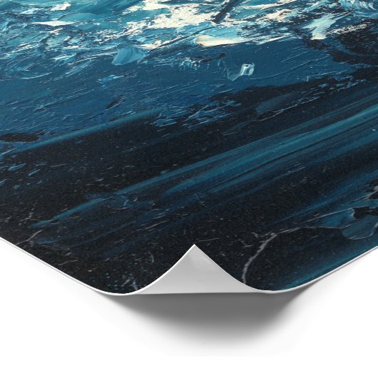 Breuken - Blauw Abstract landschap Poster (Hoek)