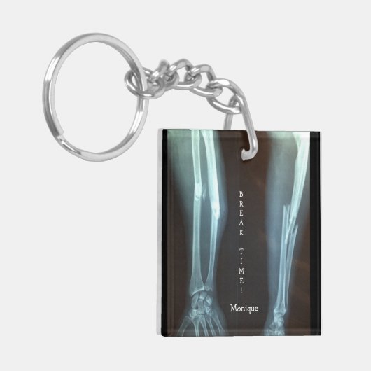 Breuken Radius en Ulna Xray "Pauze tijd"   Sleutelhanger (Voorkant Links)