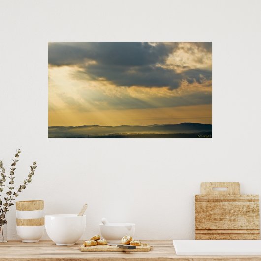 Breuken Storm Sunrise Ouachita Mountains Poster (Keuken)