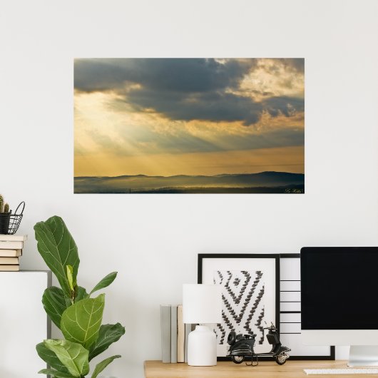 Breuken Storm Sunrise Ouachita Mountains Poster (Thuiskantoor)