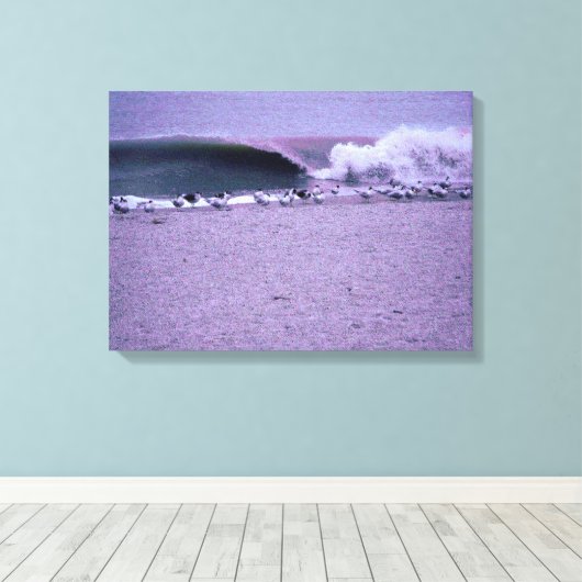 Breukgolf en zeegarens canvas afdruk (Insitu (Houten vloer))