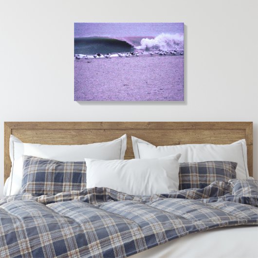 Breukgolf en zeegarens canvas afdruk (Insitu (Slaapkamer))