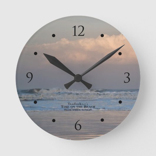 Breukgolf op Ocean Beach Sunrise Clock Ronde Klok (Voorkant)