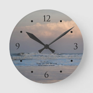 Breukgolf op Ocean Beach Sunrise Clock Ronde Klok