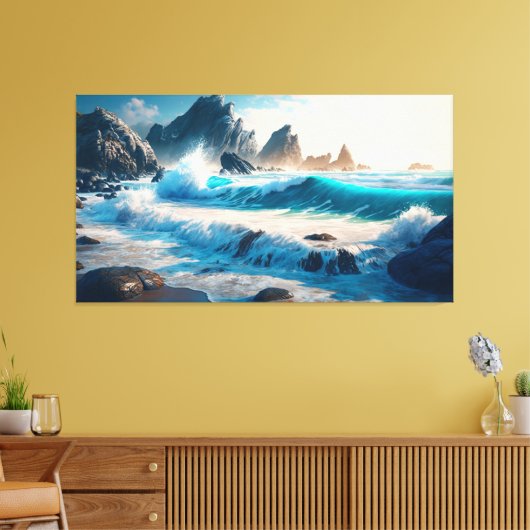 Breukgolven Canvas Afdruk (Insitu (Woonkamer))