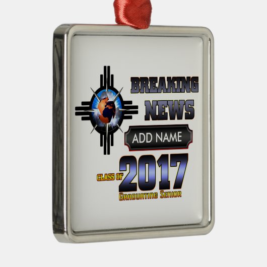 Breuknieuws-klasse 2017 metalen ornament (Rechts)